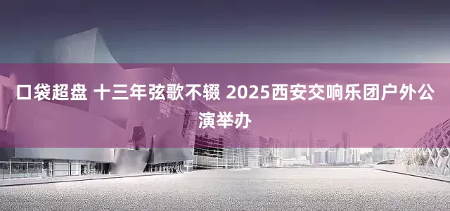 口袋超盘 十三年弦歌不辍 2025西安交响乐团户外公演举办